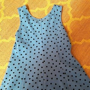 Zara size 10 girls dress blue with navy polka dots